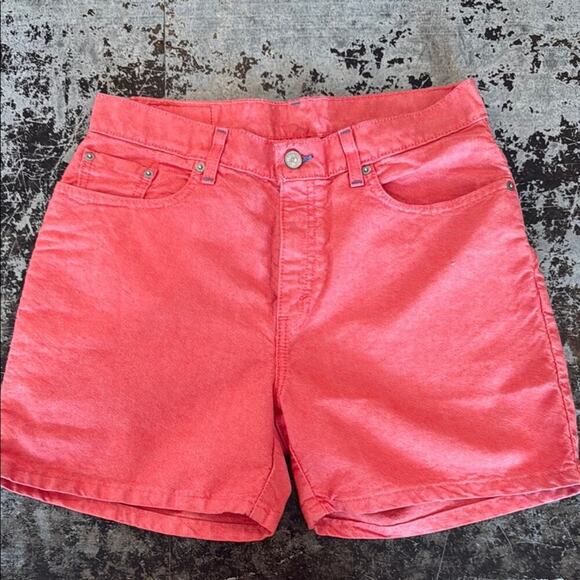 Levis Red Washed Vintage Jean Shorts Made In Mexico 30x5" Size 10 - Picture 2 of 6